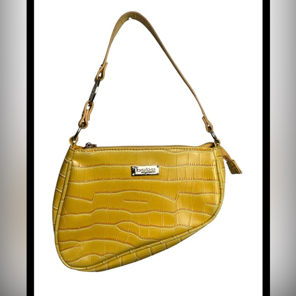 bebe Handbags - Y2K Bebe Faux Leather Yellow Tara Mini Shoulder Bag